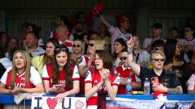 Arsenal fans at Kingsmeadow