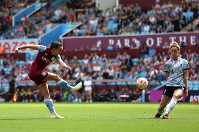 Lucy Staniforth tries her luck at goal.