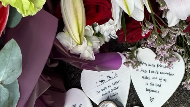 Floral tributes in Ely