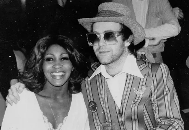 Tina Turner and Elton John in 1975