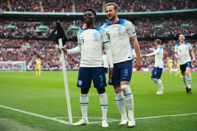 Bukayo Saka and Harry Kane