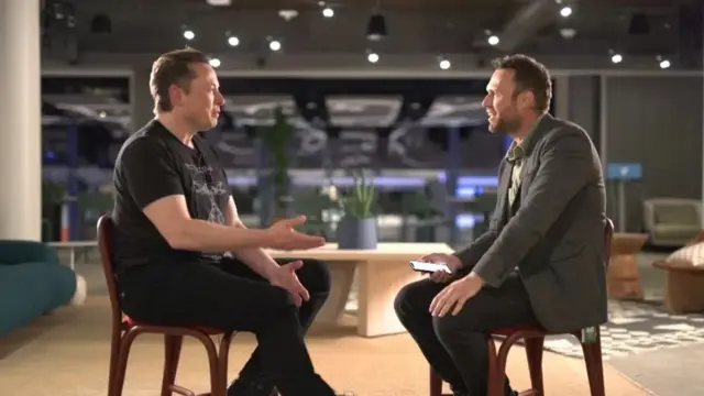 Musk with James Clayton in interview