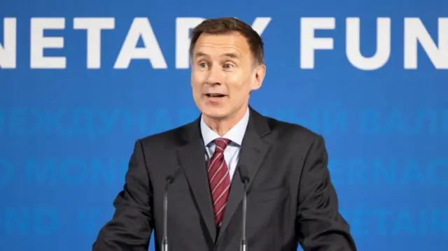 23 May 2023: Jeremy Hunt speaking at press conference, London, UK: The Chancellor holds a press conference with Managing Director at IMF / International Monetary Fund