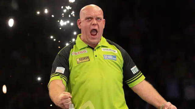 Michael van Gerwen celebrates