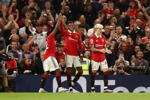 Marcus Rashford celebrates scoring