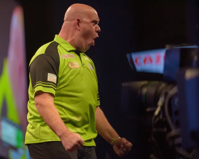 Michael van Gerwen celebrates