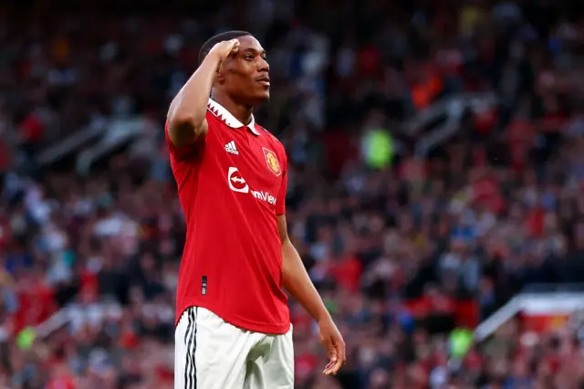 Anthony Martial celebrates