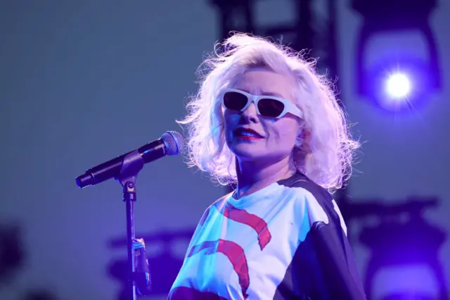 Debbie Harry performs onstage at the "Blondie: Vivir En La Habana" premiere during the 2021 Tribeca Festival at Battery Park on June 16, 2021 in New York City.