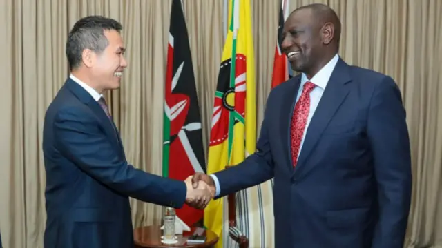 President William Ruto holds talks with Chinese Ambassador to Kenya, Dr Zhou Pingjian at State House, Nairobi in December 2022