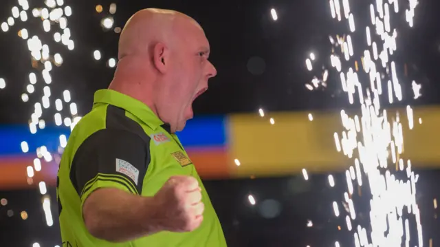 Michael van Gerwen celebrates