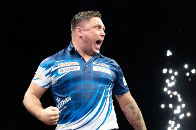 Gerwyn Price celebrates