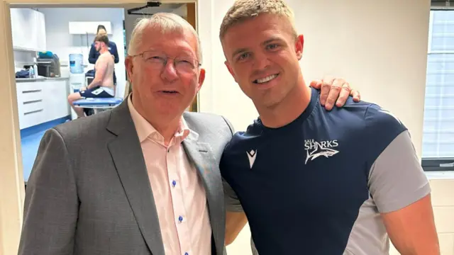 Sir Alex Ferguson (left) at Sale Sharks