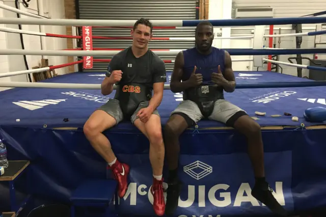 Okolie and Billam-Smith side-by-side when gym-mates