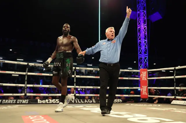 Lawrence Okolie is deducted a point by the referee