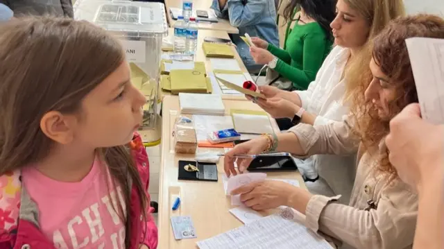 A seven-year-old girl in Turkey's capital learns first-hand about the country's elections