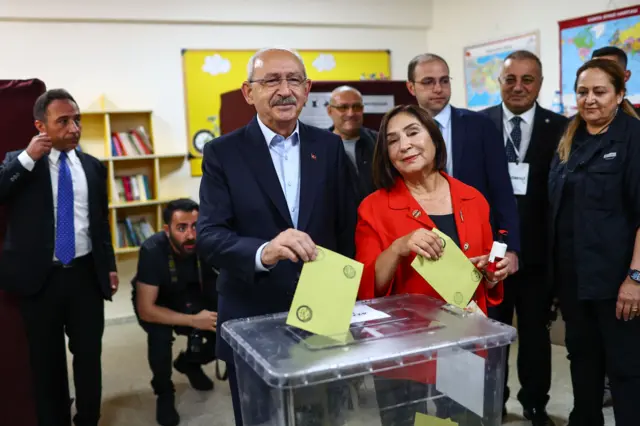 Opposition leader candidate Kemal Kilicdaroglu votes in second round presidential election, Ankara, Turkey