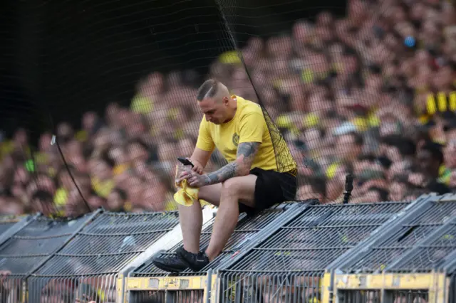 Dejected Dortmund fan