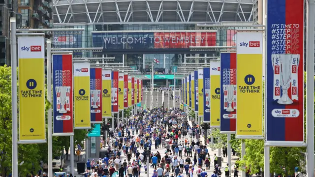 Fans on Wembley Way