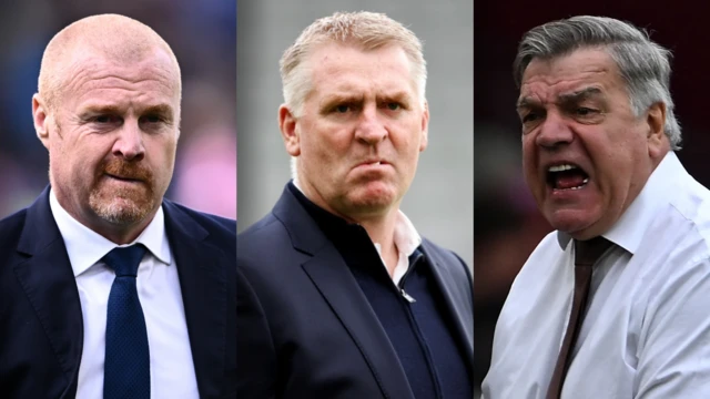 Sean Dyche, Dean Smith and Sam Allardyce