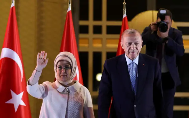 The president with his wife, Emine