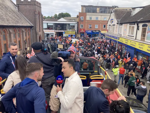 View from the open-top bus tour through Luton