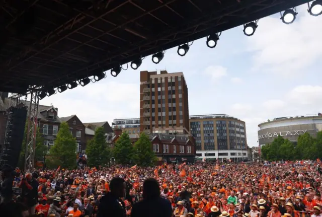 Luton Town celebration in St George's Square, Luton