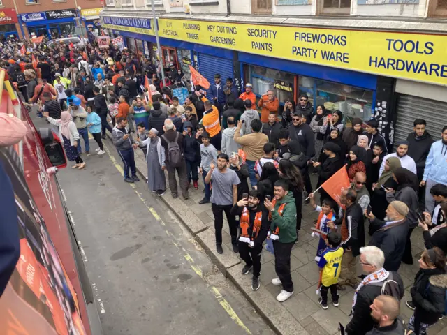 View from the open-top bus tour through Luton