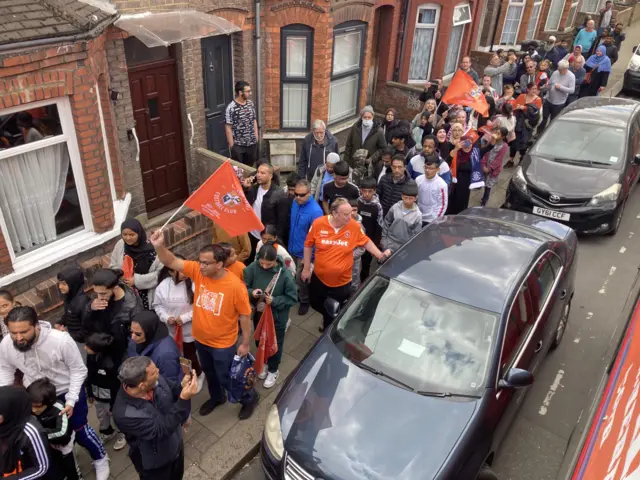 View from the open-top bus tour through Luton