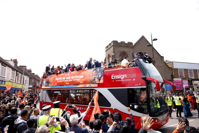 Luton Town bus parade