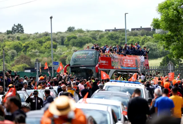 Luton Town bus parade