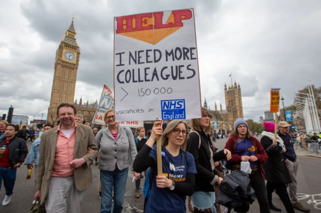 Nursing strike in central London