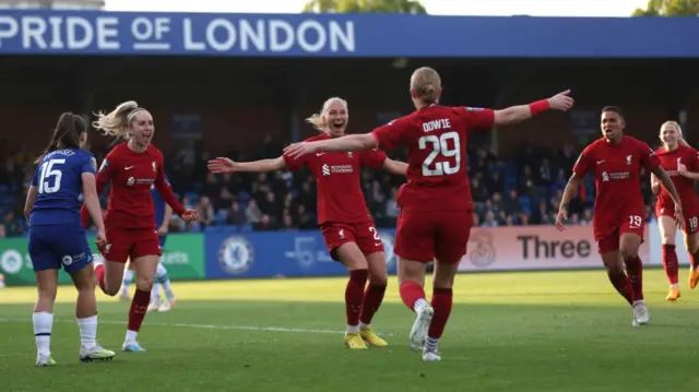 Liverpool celebrate taking the lead