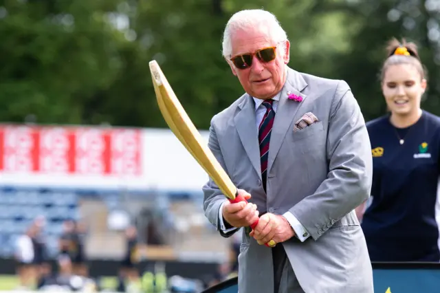 HRH Prince Charles playing cricket