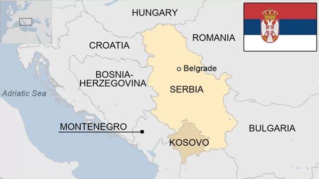 A country map of Serbia