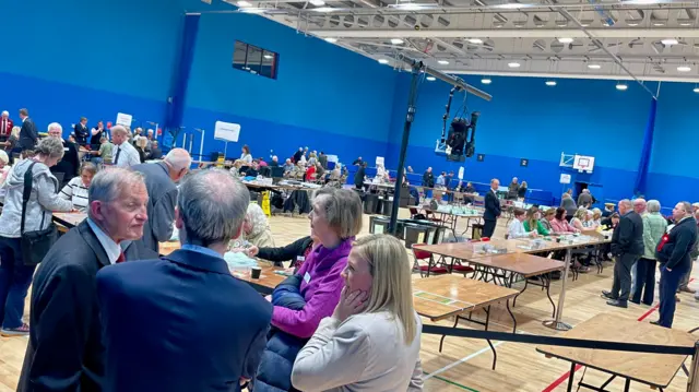 The count centre in North West Leicestershire