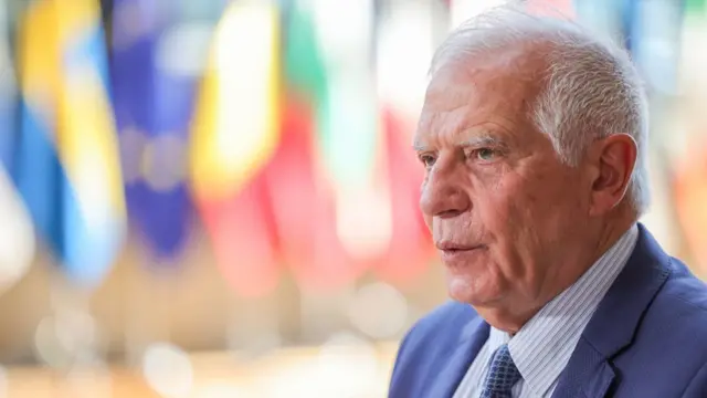 Josep Borrell prior to a meeting of the EU Foreign Affairs Council on Thursday