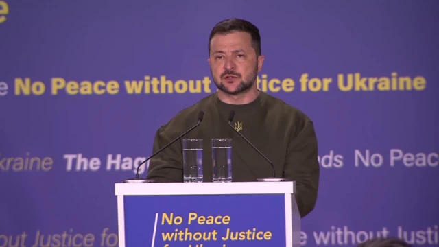 Zelensky speaks at The Hague