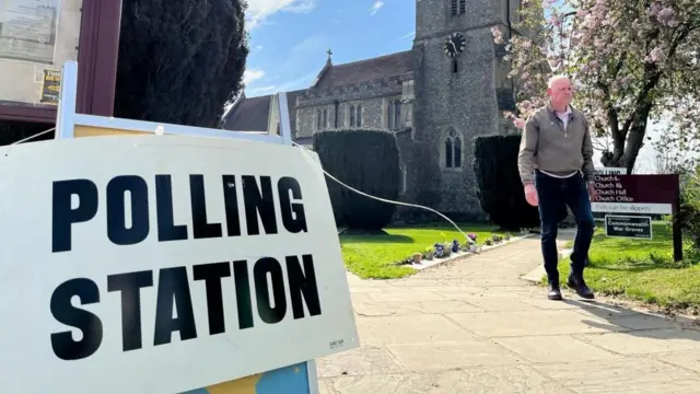 A polling station in Kings Langley as Dacorum Borough Council elections take place