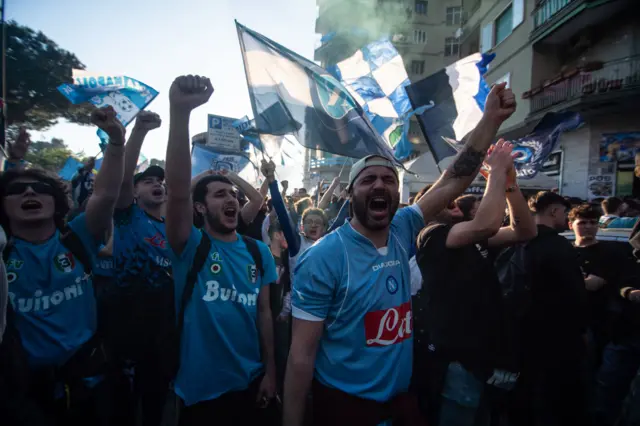 Napoli fans celebrate