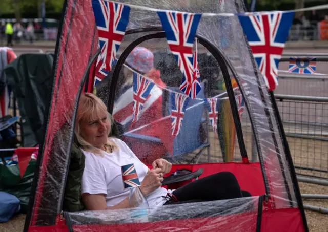 Woman in tent