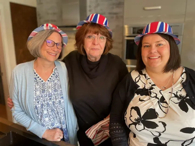 Catherine Tarbuck-Jones (right) with her neighbours