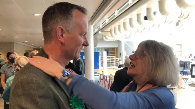Suzie Morley, pictured with Andy Mellen, the leader of the Green Party at the council