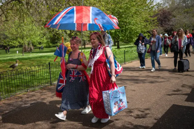 Women under umbrella