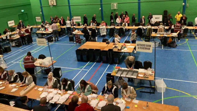 The count centre in Redditch