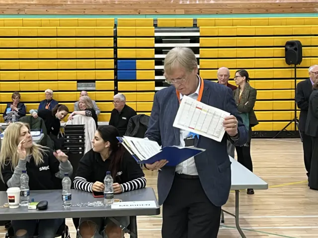 Councillor Ian Courts at the count