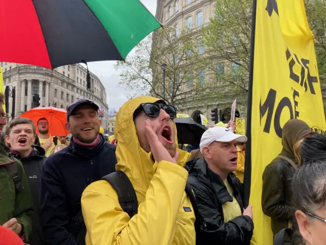 Anti-monarchy protesters at Trafalgar Square