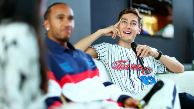 Lewis Hamilton and George Russell answer questions after Friday's practice sessions