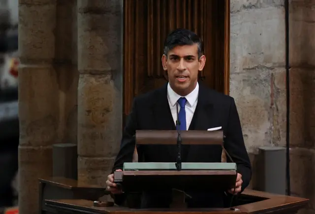 Rishi Sunak delivers address