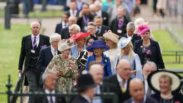 Guests arriving at Westminster Abbey, London, ahead of the coronation of King Charles III and Queen Camilla on Saturday.