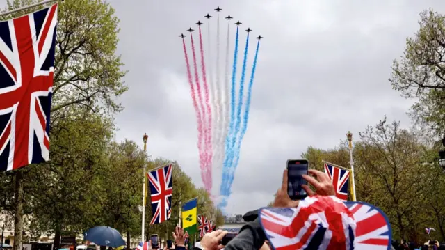 Flypast over central London and The Mall